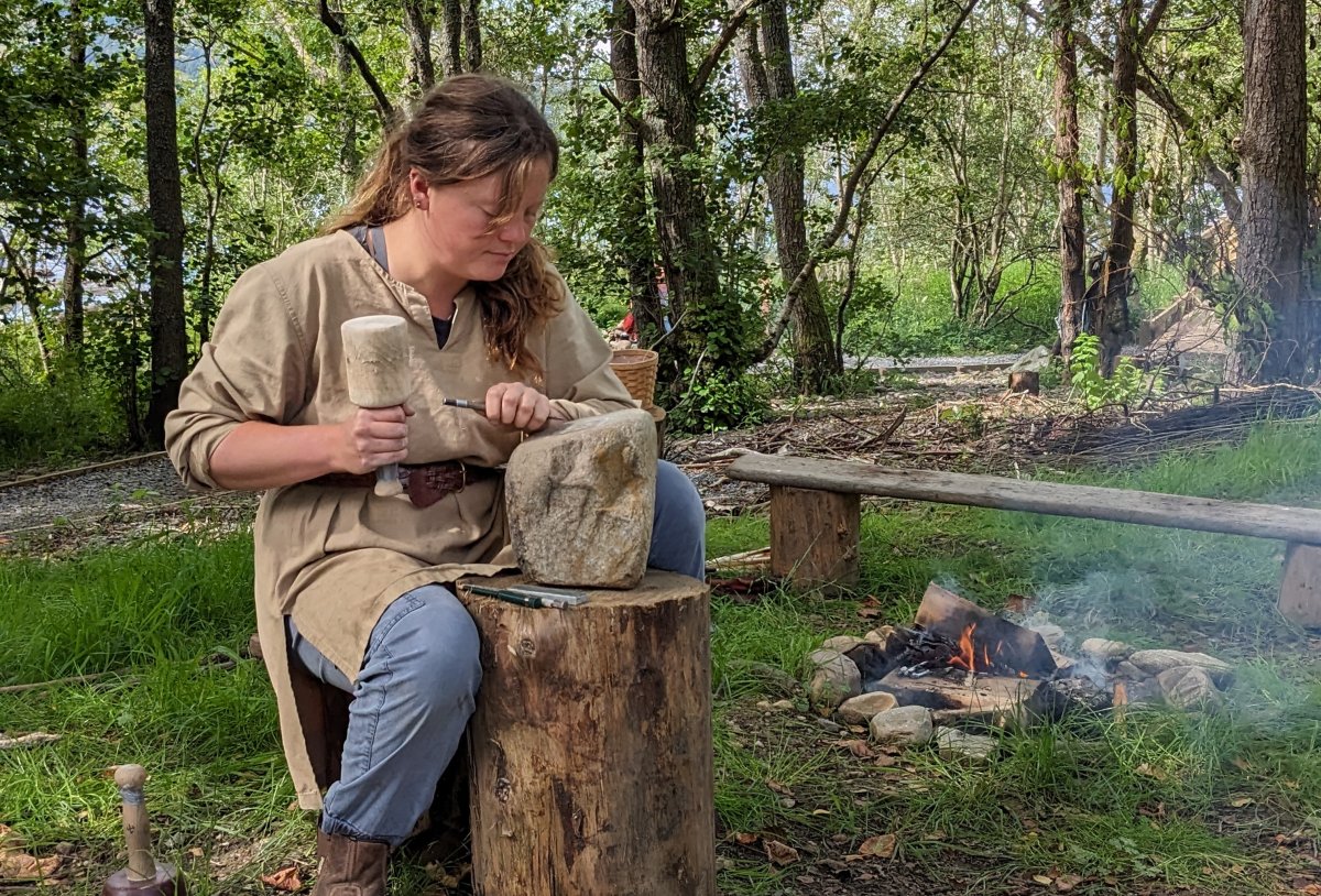 Marly stone carving at the Crannog Centre