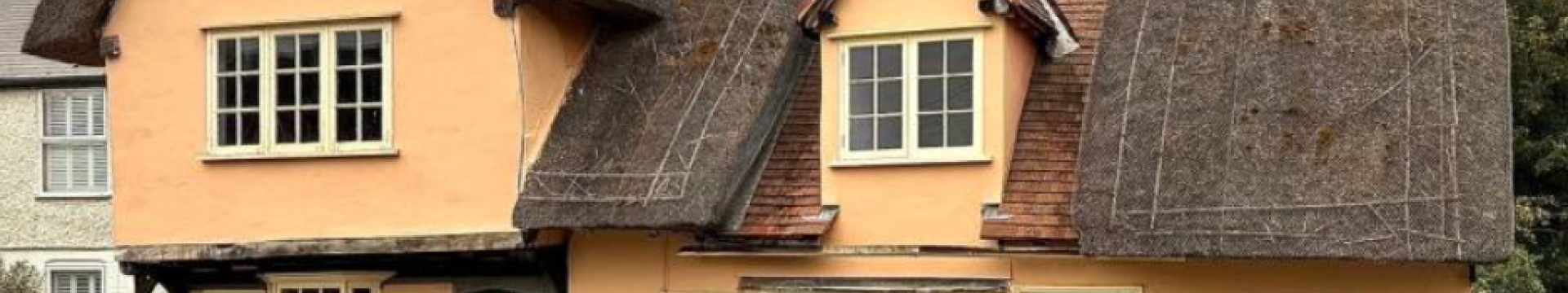 two thatched cottages