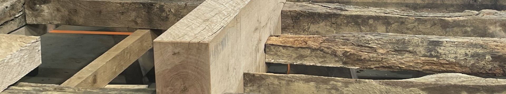 Timebr framed wall in the workshop