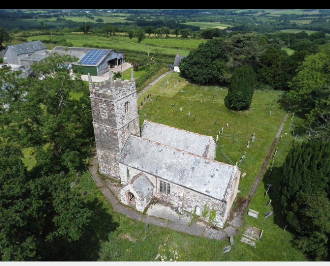 Church, aerial view
