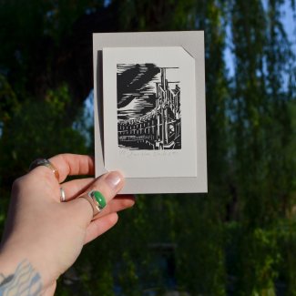 Duston Staithes linocut (crop) © Katie Campbell