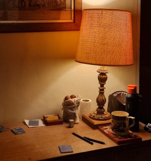 Printmaking set up at Methwold (crop) © Katie Campbell