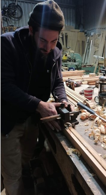 Ross Harris repairing a sash window ©Ross Harris