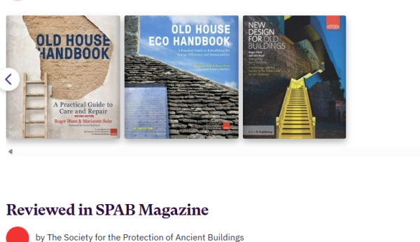 book covers and headings from the SPAB bookshop.org page